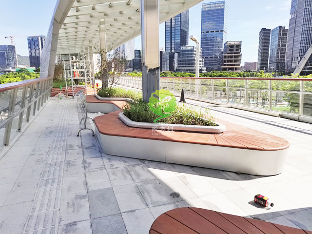 不銹鋼花池坐凳美化深圳前?？缃止珗@G9天橋城市戶外景觀